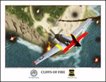 "Cliffs of Fire" Tuskegee Airmen P-51 Print by Jerry Taliaferro